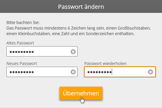 Screen Passwort ändern